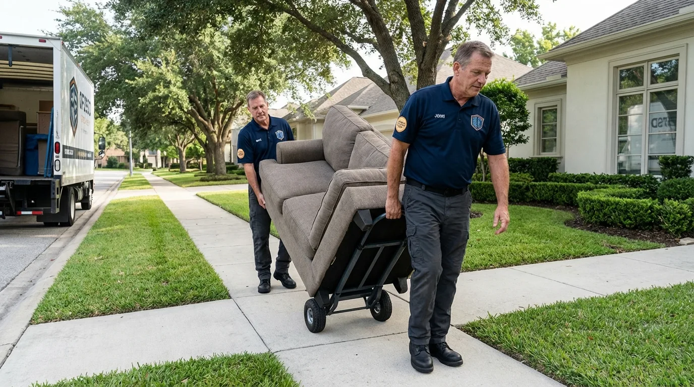 Local residential moving crew loading furniture in Murrells Inlet, SC